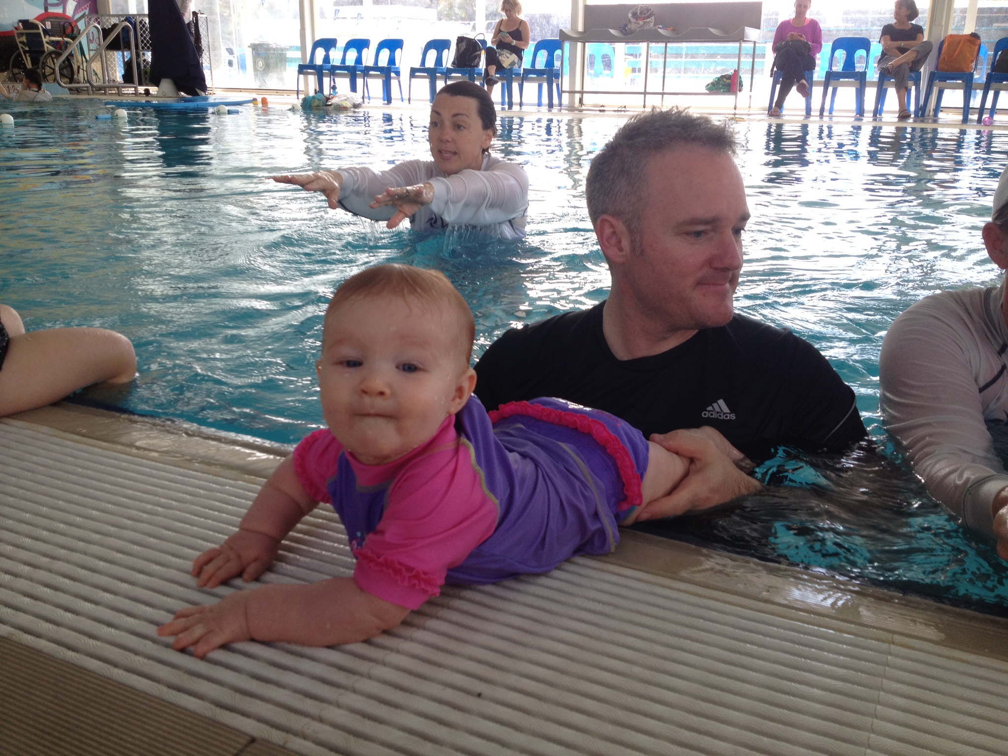 Daddy at swimming with Miss Sofia